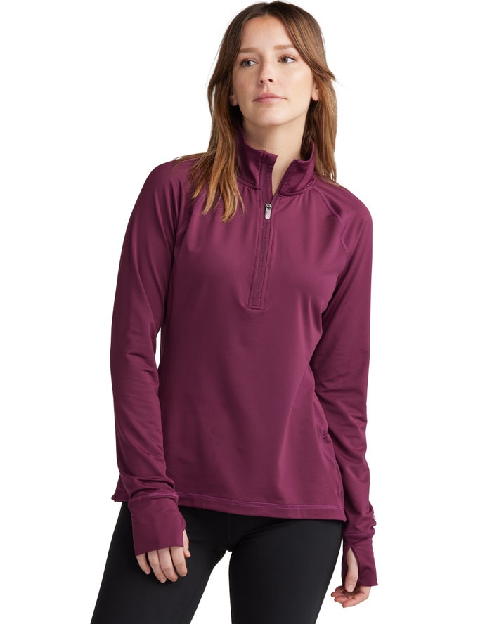 Champion Absolute 1/2 Zip Mock Neck - Naisten TummanVioletit Collegepaita - Suomi 7340215-GF